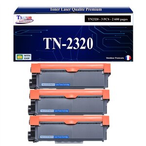 3 Toners compatibles avec Brother TN2320 pour Brother DCP-L2500D   L2520DW   L2540DN   L2560DW - 2 600 pages - T3AZUR