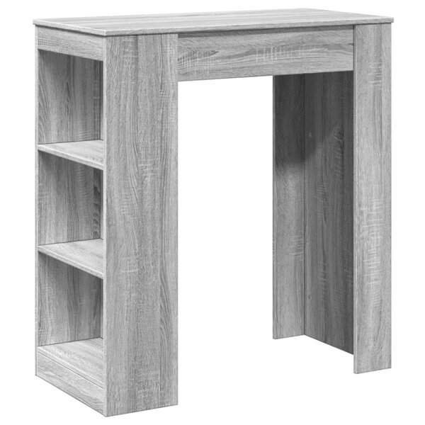 vidaXL Table de bar avec étagères sonoma gris bois d'ingénierie