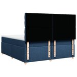 vidaXL Sommier à lattes de lit avec matelas Bleu 200x200 cm Tissu