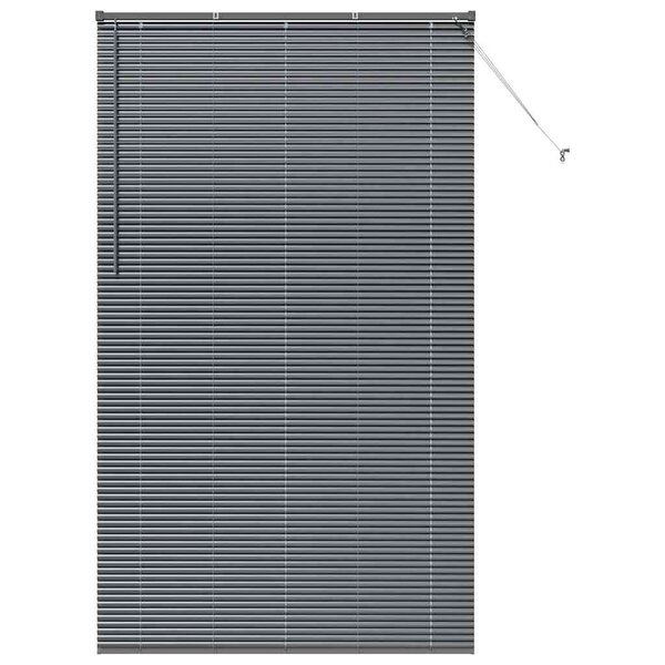 vidaXL Store de Fenêtre avec des rideaux Manuel Gris foncé Aluminium
