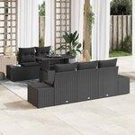 vidaXL Ensemble de canapé de jardin 6 Pièces Noir 100 x 55 x 73 cm