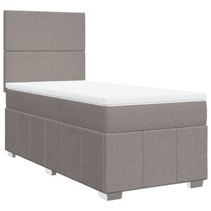 vidaXL Sommier à lattes de lit avec matelas Taupe 90x190 cm Tissu
