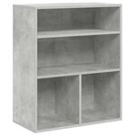 vidaXL Bibliothèque gris béton 60x30x71 5 cm bois d'ingénierie