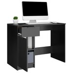 vidaXL Bureau noir 100x50x75 cm bois d'ingénierie