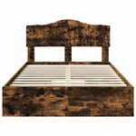 vidaXL Lit de Rangement Chêne fumé 135 x 190 cm Bois d'ingénierie