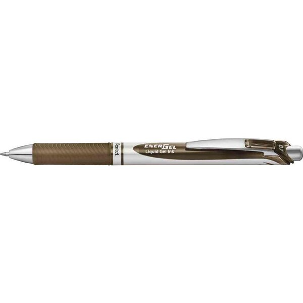 Stylo roller encre gel rétractable energel bl77 pointe 0 7 mm marron pentel
