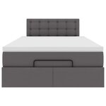 VidaXL Cadre de lit ottoman avec matelas gris 120x190 cm similicuir