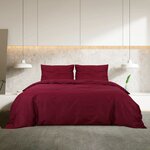 vidaXL Ensemble de housse de couette Bordeaux 200x200 cm Coton