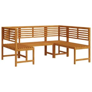 vidaXL Ensemble de banc de jardin 3 Pièces Marron Bois d'Acacia Massif