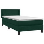 vidaXL Sommier à lattes de lit et matelas vert foncé 90x210 cm velours