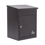 Boîte à colis moyenne 1 porte Noire à accès frontal Acier galvanisé SMART PARCEL BOX™