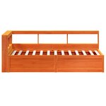 vidaXL Lit bibliothèque sans matelas cire marron 100x200 cm pin massif
