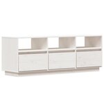 vidaXL Meuble TV Blanc 140x37x50 cm Bois de pin massif