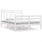 vidaXL Cadre de lit sans matelas blanc 135x190 cm bois massif