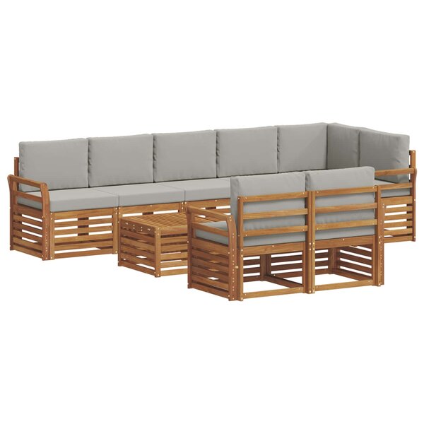 vidaXL Ensembles de canapés avec coussin 9 Pièces Gris Naturel et Clair