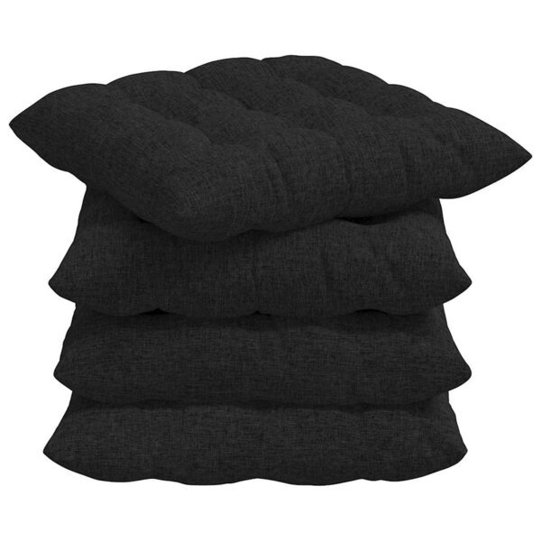 vidaXL Coussins de siège 2 Pièces Noir 40 x 40 x 6 cm tissu