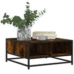 vidaXL Table basse chêne fumé 60 5x60 5x30 cm bois d'ingénierie/métal