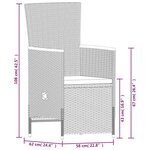 vidaXL Ensemble à manger de jardin avec coussins 9 Pièces Gris