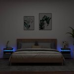 vidaXL Armoires de chevet avec lumières LED 2 Pièces sonoma gris