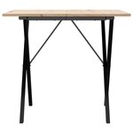 vidaXL Table à manger cadre en X 90x90x75 cm bois de pin massif acier