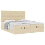 VidaXL Cadre de lit ottoman avec matelas crème 200x200cm tissu