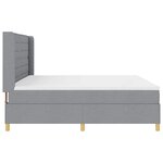 vidaXL Lit à ressorts avec matelas Gris clair 200 x 200 cm tissu