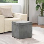 vidaXL Tabouret Gris foncé 41 x 41 x 40 cm Velours et Bois Composite