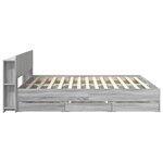 vidaXL Cadre de lit avec rangement Sonoma gris 180 x 200 cm