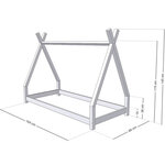 Lit Tipi enfant bois massif naturel vernis 80 x 160 cm