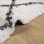 vidaXL Tapis shaggy à poils longs moderne crème et noir 200x200 cm