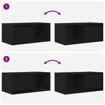 vidaXL Meubles TV 2 Pièces chêne noir 60x31x25 5 cm bois d'ingénierie