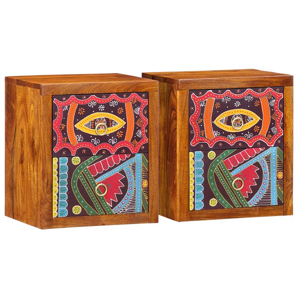 vidaXL Armoires de chevet   2 pièces  35 x 30 x 40 cm en bois massif d'acacia