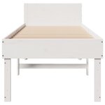 vidaXL Cadre de lit sans matelas blanc 90x190 cm bois de pin massif
