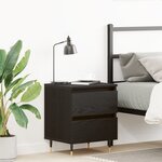 Table de chevet vidaXL en chêne noir 40x35x50 cm en bois d'ingénierie