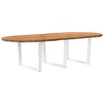 vidaXL Table à manger marron clair bois de chêne massif ovale