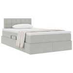 vidaXL Lit de Rangement avec matelas Gris clair 120 x 200 cm Velours