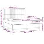 vidaXL Sommier à lattes de lit et matelas et LED Gris foncé 180x200 cm