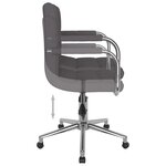 Chaise fauteuil siège pivotante de bureau informatique étude tissu taupe 02_0024182