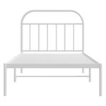 vidaXL Cadre de lit métal sans matelas et tête de lit blanc 100x190 cm