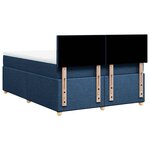 vidaXL Sommier à lattes de lit avec matelas Bleu 140x190 cm Tissu