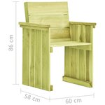 vidaXL Chaise de jardin Bois de pin imprégné