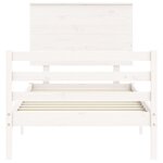 vidaXL Cadre de lit avec tête de lit blanc simple bois massif