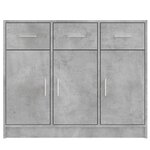 vidaXL Buffet gris béton 91x28x75 cm bois d'ingénierie