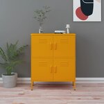 vidaXL Armoire de rangement Jaune moutarde 80x35x101 5 cm Acier