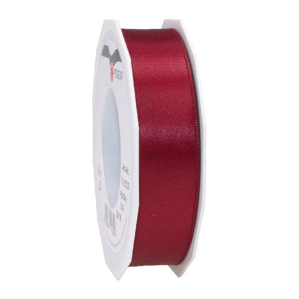 Satin double face 25-m-rouleau 25 mm bordeaux