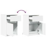 vidaXL Armoires de chevet et lumières LED 2Pièces blanc bois d'ingénierie