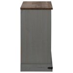 vidaXL Buffet HALDEN porte coulissante gris 80x40x80 cm bois massif