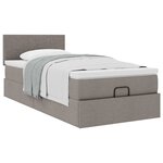 vidaXL Lit ottoman avec matelas taupe 100x200 cm tissu