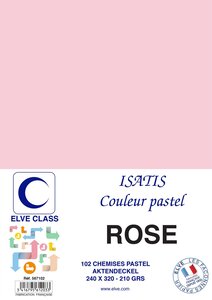 Pqt de 102 Chemises 210 g 240 x 320 mm ISATIS Coloris Pastel Rose ELVE