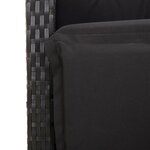 vidaXL Ensemble de bistro 3 Pièces avec coussins noir résine tressée